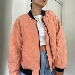 Vintage Quilted Bomber Jacket